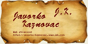 Javorko Kaznovac vizit kartica